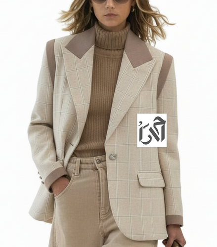 کت زنانه لینن چهارخانه